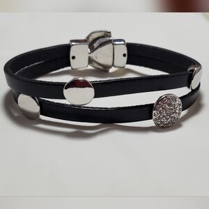 4 For $25 Black and Silver Tone Bracelet With Crystals and Magnetic Clasp